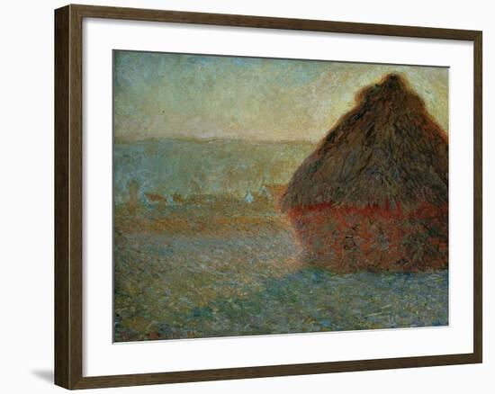 Haystack at Sunset-Claude Monet-Framed Giclee Print