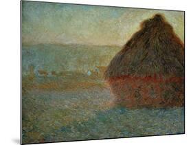 Haystack at Sunset-Claude Monet-Mounted Giclee Print