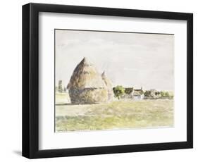 Haystack, Eragny Evening; La Meule De Foin, Soir Eragny, 1889-Camille Pissarro-Framed Giclee Print