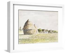 Haystack, Eragny Evening; La Meule De Foin, Soir Eragny, 1889-Camille Pissarro-Framed Giclee Print