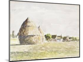 Haystack, Eragny Evening; La Meule De Foin, Soir Eragny, 1889-Camille Pissarro-Mounted Giclee Print