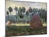 Haystack in Giverny, 1884-1889-Claude Monet-Mounted Premium Giclee Print