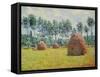 Haystack in Giverny, 1884-Claude Monet-Framed Stretched Canvas