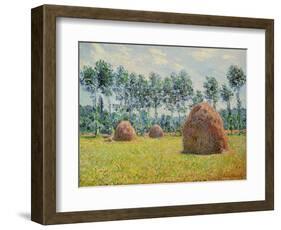 Haystack in Giverny, 1884-Claude Monet-Framed Giclee Print