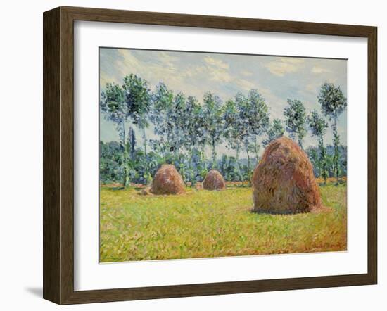Haystack in Giverny, 1884-Claude Monet-Framed Giclee Print