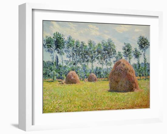 Haystack in Giverny, 1884-Claude Monet-Framed Giclee Print