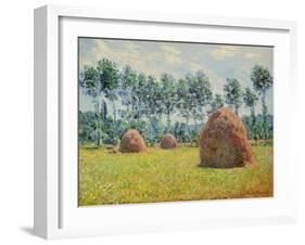 Haystack in Giverny, 1884-Claude Monet-Framed Giclee Print