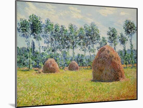 Haystack in Giverny, 1884-Claude Monet-Mounted Giclee Print