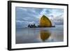 Haystack Rock at Dawn, Cannon Beach, Oregon, USA-Chuck Haney-Framed Photographic Print