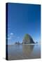 Haystack Rock at Low Tide on a Summer Morning, Cannon Beach, Oregon-Greg Probst-Stretched Canvas