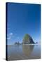 Haystack Rock at Low Tide on a Summer Morning, Cannon Beach, Oregon-Greg Probst-Stretched Canvas