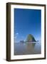 Haystack Rock at Low Tide on a Summer Morning, Cannon Beach, Oregon-Greg Probst-Framed Photographic Print