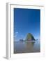 Haystack Rock at Low Tide on a Summer Morning, Cannon Beach, Oregon-Greg Probst-Framed Photographic Print