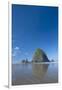 Haystack Rock at Low Tide on a Summer Morning, Cannon Beach, Oregon-Greg Probst-Framed Photographic Print