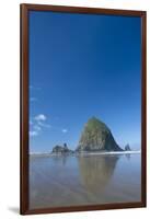 Haystack Rock at Low Tide on a Summer Morning, Cannon Beach, Oregon-Greg Probst-Framed Photographic Print