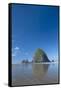 Haystack Rock at Low Tide on a Summer Morning, Cannon Beach, Oregon-Greg Probst-Framed Stretched Canvas