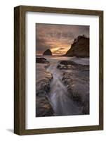 Haystack Rock at Sunset, Pacific City, Oregon, United States of America, North America-James-Framed Photographic Print