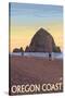 Haystack Rock, Cannon Beach, Oregon-Lantern Press-Stretched Canvas