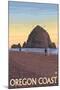 Haystack Rock, Cannon Beach, Oregon-Lantern Press-Mounted Art Print