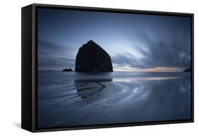 Haystack Rock Dawn-Moises Levy-Framed Stretched Canvas