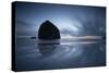 Haystack Rock Dawn-Moises Levy-Stretched Canvas