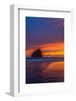 Haystack Rock In Cape Kiwanda Sunset-Steven Maxx-Framed Photographic Print