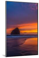 Haystack Rock In Cape Kiwanda Sunset-Steven Maxx-Mounted Photographic Print