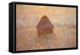 Haystack, Sun on the Mist (Meule, Soleil dans la Brume)-Claude Monet-Framed Stretched Canvas