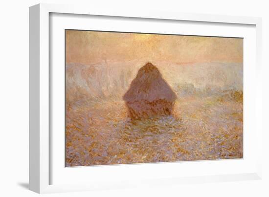 Haystack, Sun on the Mist (Meule, Soleil dans la Brume)-Claude Monet-Framed Giclee Print