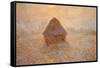 Haystack, Sun on the Mist (Meule, Soleil dans la Brume)-Claude Monet-Framed Stretched Canvas