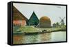 Haystack, Windmill, Volendam, Holland-null-Framed Stretched Canvas