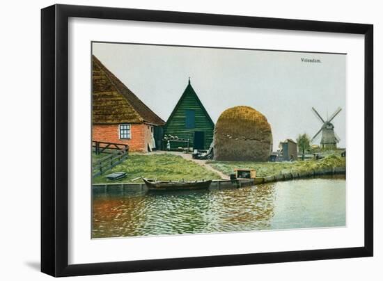 Haystack, Windmill, Volendam, Holland-null-Framed Art Print