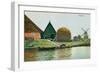 Haystack, Windmill, Volendam, Holland-null-Framed Art Print