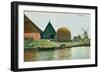 Haystack, Windmill, Volendam, Holland-null-Framed Premium Giclee Print