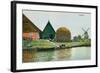 Haystack, Windmill, Volendam, Holland-null-Framed Art Print