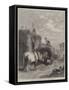 Haystacking-W.h. Hopkins-Framed Stretched Canvas