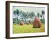 Haystacks at Giverny, 1884-Claude Monet-Framed Premium Giclee Print