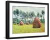 Haystacks at Giverny, 1884-Claude Monet-Framed Premium Giclee Print