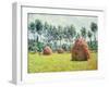 Haystacks at Giverny, 1884-Claude Monet-Framed Premium Giclee Print