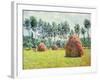 Haystacks at Giverny, 1884-Claude Monet-Framed Giclee Print