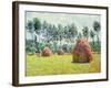 Haystacks at Giverny, 1884-Claude Monet-Framed Giclee Print