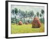 Haystacks at Giverny, 1884-Claude Monet-Framed Giclee Print