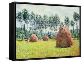 Haystacks at Giverny, 1884-Claude Monet-Framed Stretched Canvas
