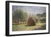 Haystacks at Giverny, 1893-Claude Monet-Framed Giclee Print