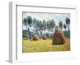 Haystacks at Giverny-Claude Monet-Framed Giclee Print