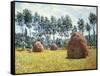 Haystacks at Giverny-Claude Monet-Framed Stretched Canvas