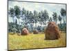 Haystacks at Giverny-Claude Monet-Mounted Premium Giclee Print