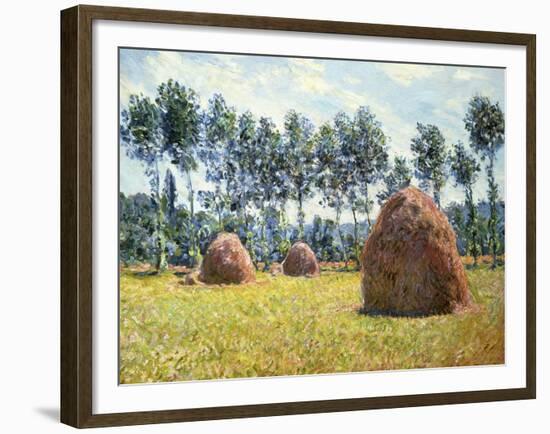 Haystacks at Giverny-Claude Monet-Framed Giclee Print