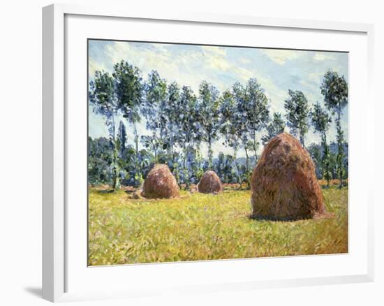 Haystacks at Giverny-Claude Monet-Framed Giclee Print