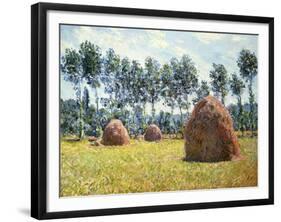 Haystacks at Giverny-Claude Monet-Framed Giclee Print